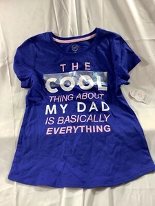 Wonder Nation t shirt Girls Plus size L 10-12 Blue Short sleeve Cool my Dad NEW - Picture 1 of 4