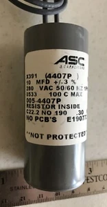 ASC 10 MFD capacitor 280 vac - Picture 1 of 4
