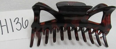 Large Hair Claw Jaw Clip Plastic Tortoise Shell Brown Vintage - Image 1 of 4
