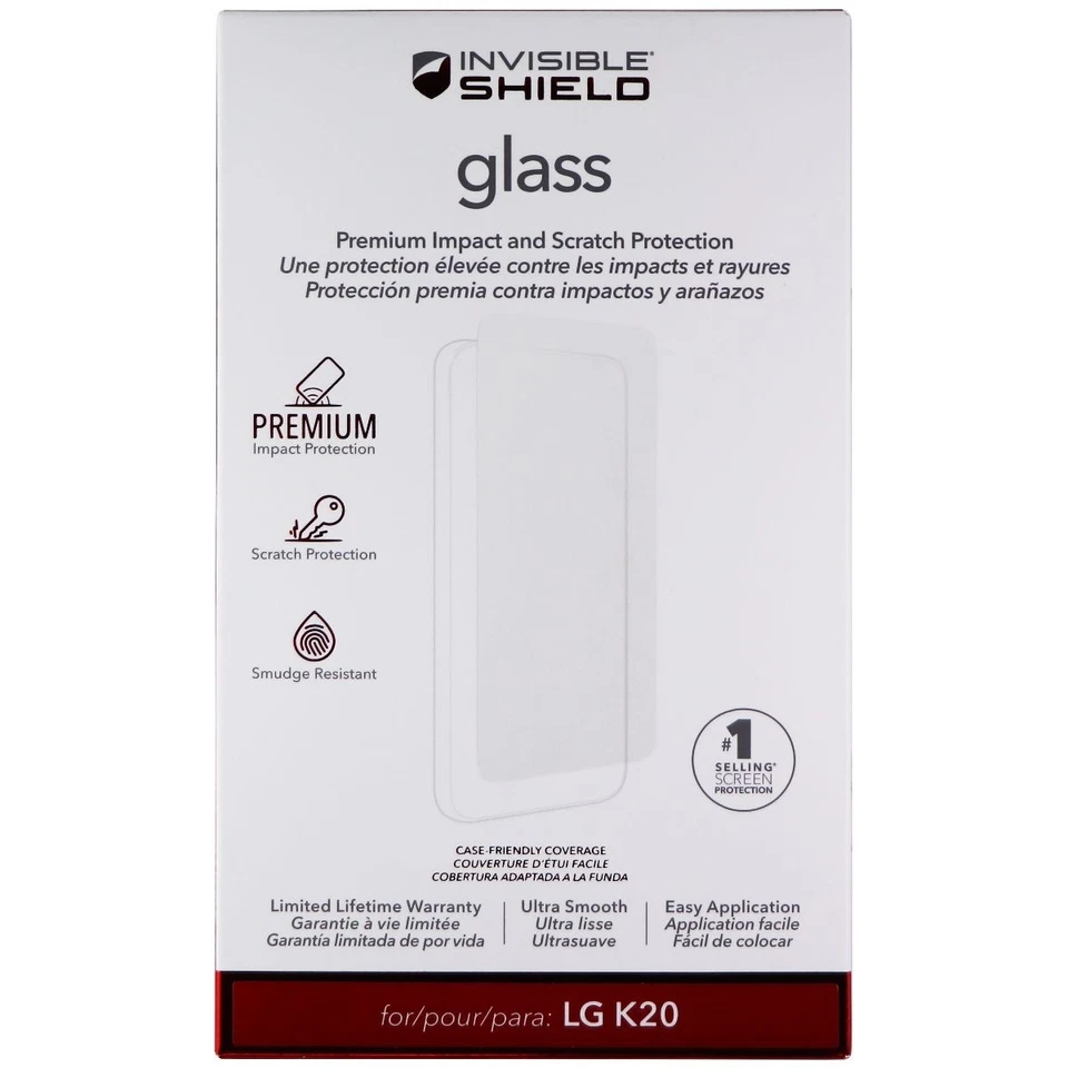 ZAGG Invisible Shield (Glass) Tempered Glass Screen Protector for LG K20 - Clear - Image 1 of 1