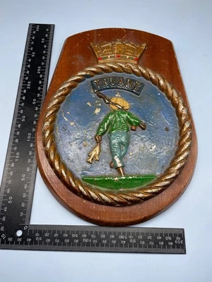 Original British Royal Navy Ship / Submarine Plaque HMS Truant - Image 1 of 4
