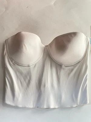 Cabernet Longline Bustier Branco 38C Underwire Alças Removíveis Incluídas Novo - Imagem 1 de 4