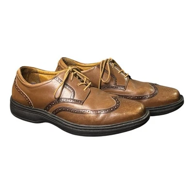 Dr. Zapatos de vestir Oxford Comfort Wing de cuero marrón punta de ala para hombre talla 11 de EE. UU. Foto 1 de 4