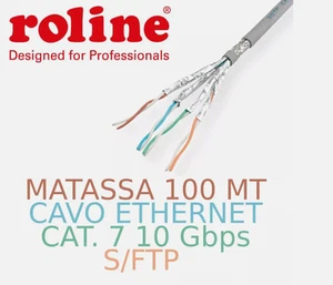 CAVO ETHERNET 100MT CAT 7 SCHERMATO S/FTP GRIGIO - Photo 1/2