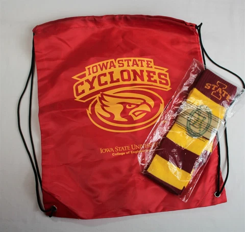 Donegal Bay NCAA IOWA STATE CYCLONE SOCKS Pair - Adult One Size  GEAR BAG Cover