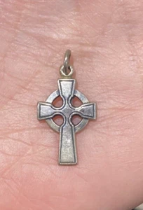 RETIRED James Avery Celtic Cross Charm Pendant Sterling Silver - Picture 1 of 5
