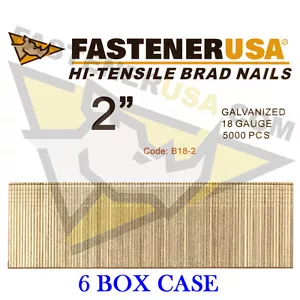 2" 18 Stärke gerade Brad Oberfläche Nägel 18 ga (5.000 ct) (6er Pack) - Bild 1 von 1