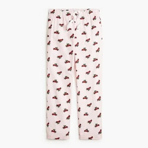 J Crew Factory Flannel Sleepwear Pants Red Car Christmas Tree Pink Size XL - Picture 1 of 6
