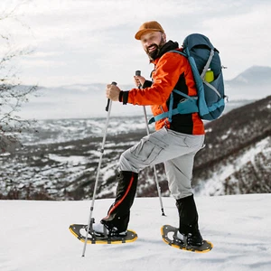Raquetas de nieve de 21 pulgadas con bastones de trekking ajustables Raquetas de nieve para esquí 53*20 cm - Imagen 1 de 17