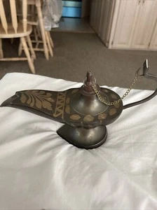 Chirag lamp , Aladdin lamp , oil lamp , Brass incense burner Made In Jordan Judi - Picture 1 of 14