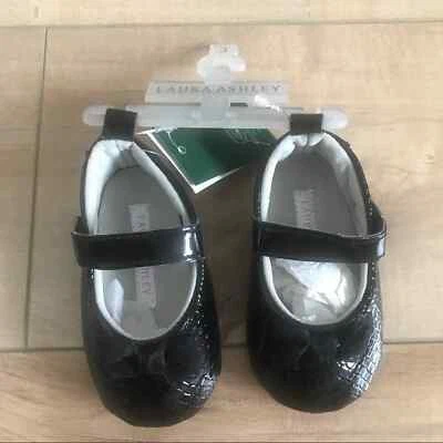 Laura Ashley Mary Jane Baby Shoes Black Snake Print Sz 3 - Image 1 of 4