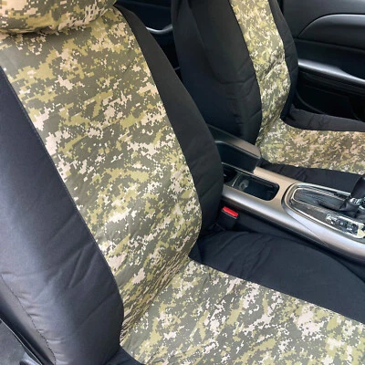 For Ford F-650 Black Canvas Sand Digital Camo Front Seat Covers - Imagem 1 de 3