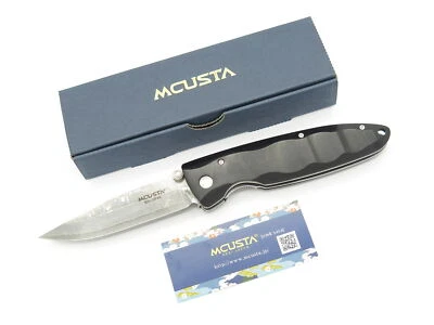 Mcusta Seki Japan MC-17D Classic Wave Black Wood Damascus Folding Pocket Knife