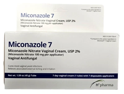 H2 pharma MICONAZOL 7 Infección por Levaduras CREMA 7 Aplicador Kit 45gm __ Foto 1 de 2