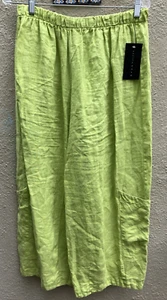 NWT Bryn Walker 100% Linen Casbah Pant LARGE Lime Green - Picture 1 of 4