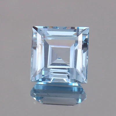 AAA Natural Impecable Aguamarina Brasileña Suelta Cuadrada Piedras Preciosas Corte 10x10 MM Foto 1 de 4