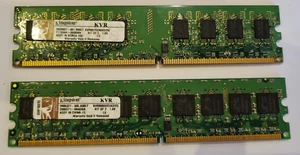 2GB (2x1GB) Kingston Kit KVR667D2N5K2/2G DDR2 667Mhz CL5 1.8V PC2-5300 RAM - Picture 1 of 1