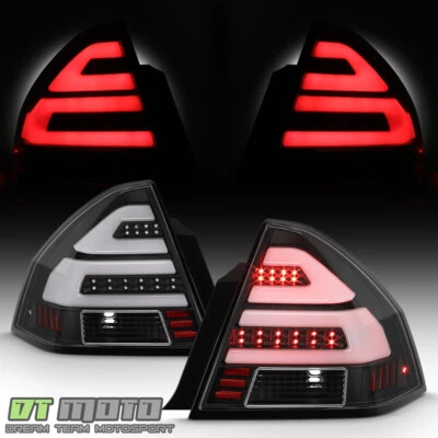 Black 2006-2013 Chevy Impala Dual LED Tube Tail Lights Brake Lamps Left+Right - Image 1 of 4