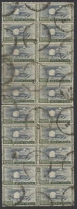 India Stamps 1965 10r black & bronze green, block of 20 used: SG520 CV £16 - Picture 1 of 2