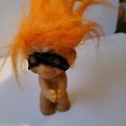 Troll Doll With Closed Hands & Orange  Hair! 3"