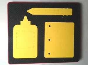 Sizzix Large Red Original Die Cutter ~ SCHOOL SUPPLIES ~ Pencil, Glue, Teacher - Picture 1 of 1