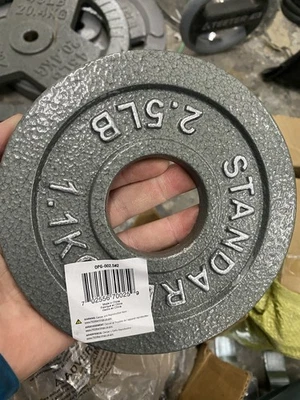 "Lote de 6 placas de peso olímpicas de 2,5 lb - hierro fundido sólido para entrenamiento de fuerza 2""" Foto 1 de 3