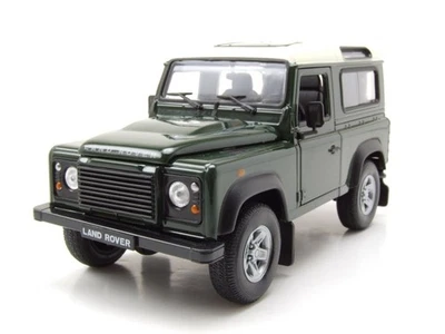 Land Rover Defender Verde Scuro Bianco Modellino 1:24 Welly - Immagine 1 di 4