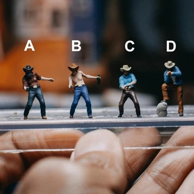 REGALO NUEVO Figura Vaquero Miniatura v.1 (1/87) Diorama Prop No Preiser Navidad Foto 1 de 4