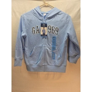 Gap Unisex Hoodie Size 6/7 Blue Fleece Hooded  Lightweight Full Zip  6749 - Picture 1 of 6