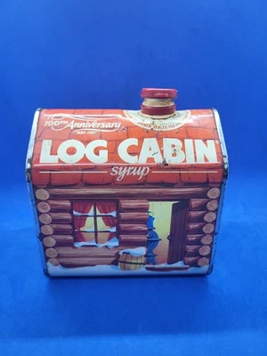 Vintage Log Cabin Syrup Collectors Tin Container 100th Anniversary Metal 1987 - Image 1 of 4