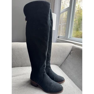 COACH Palmera 2 Boots Sleek Suede Black Over The Knee High Sz 8 - Picture 1 of 13