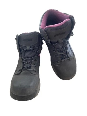 Wolverine Women's Ankle Boots Black Leather Pink Lining Vibram US 7M W10459 - Image 1 of 4