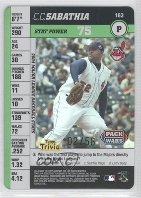 2005 Topps Pack Wars Foil /56 CC Sabathia #163 HOF - Image 1 of 2