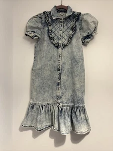 River Island Girls Denim Dress Age 13/14 - Picture 1 of 9