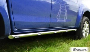 Seitenleisten + Bernstein LEDs für Nissan Navara D22 1997-2005 4x4 Edelstahl - Bild 1 von 5