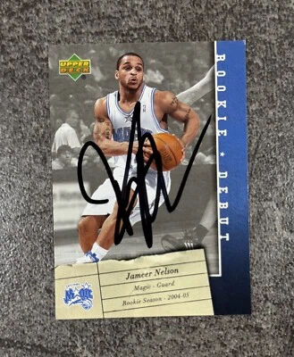 Jameer Nelson Signed Orlando Magic Card Rookie Debut Upper Deck NBA Sports Proof - Image 1 of 4