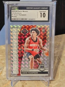 2023-24 Panini Mosaic #3 Amen Thompson Introductions Mosaic CGC Gem Mint 10 NBA - Picture 1 of 2