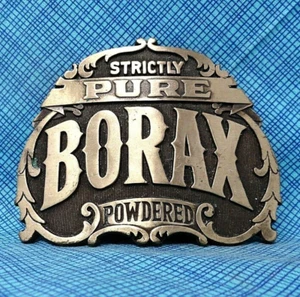 Borax Promo Brass Belt Buckle Pure Powdered Vtg 70s Award Design Medals .CPA346 - Picture 1 of 7