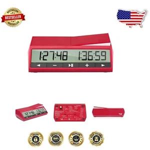 Lightweight Red Digital Chess Timer - Revolutionary 2500 Model for All Players - Picture 1 of 7