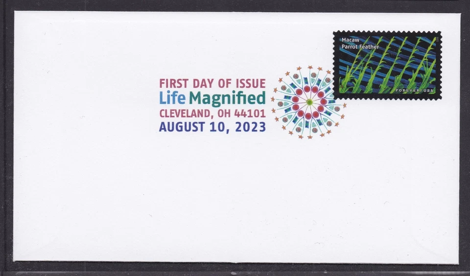 US 5802b Life Magnified Macaw Parrot Feather DCP FDC 2023 - Image 1 of 1