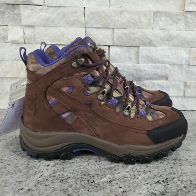 Browning Leather Waterproof Purple & Camo Lace-Up 400g Hunting Boots Women 7M - Image 1 of 4