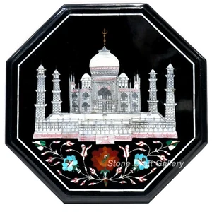 12" Marble Corner End Table Top Pietra dura Art Handmade Inlay Floral Work - Picture 1 of 3