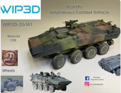 U.S Marines Corps  AMPHIBIOUS COMBAT VEHICLE ACV(P) 35141 Resin Kit 1/35  WIP3D - Immagine 1 di 4