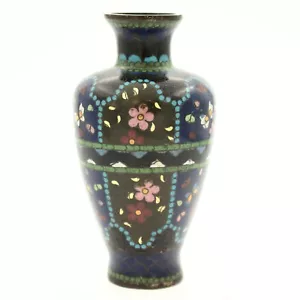 Antico vaso cinese cloisonné decorazioni floreali - Foto 1 di 18