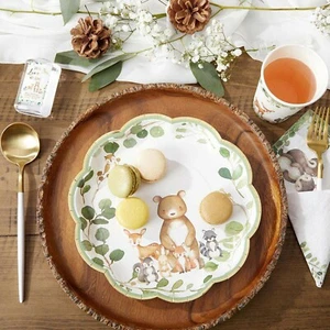 16 Woodland Animal Paper Plates - Baby Shower Birthday Party MW37017 - Picture 1 of 1