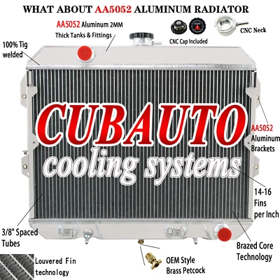 Radiador de aluminio de 3 filas para Nissan Datsun 280ZX 280Z 2,8 L L L6 gasolina 1981 1982 1983 Foto 1 de 4