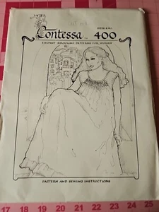 Vintage CONTESSA 400 NIGHTGOWN Elegant Smocking Sewing Pattern CUT on L - Picture 1 of 5