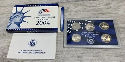2004 Partial Proof Set ONLY 5 Quarter Coins U.S. Mint Plastic W Box And COA - Image 1 of 3