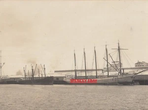 Original Photo of SAILING SHIPS at PORT ADELAIDE WHARVES South Australia c1912 - Foto 1 di 2