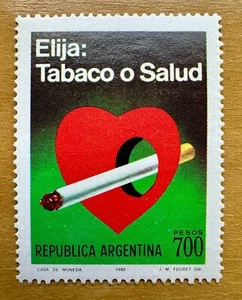 Argentina Stamp Scott #1282 - Choice between Smoking and Health - MNH - Picture 1 of 1